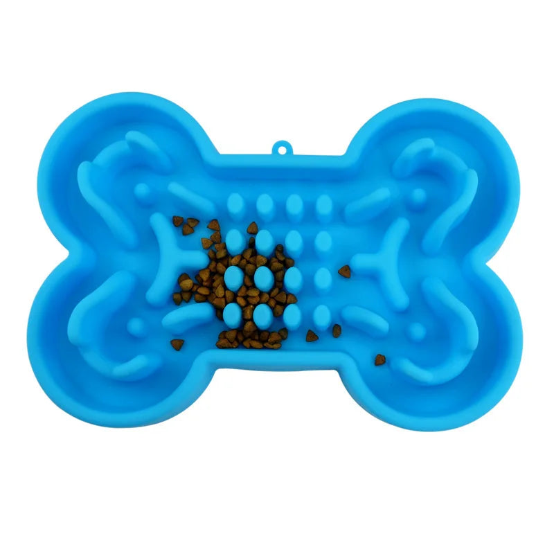 Pet Dog Bowl Healthy Soft rubber Slow Food Feeder Anti-Slip Anti-Gulping Choke travel bowl for Cat dog Food feeding slow feeder