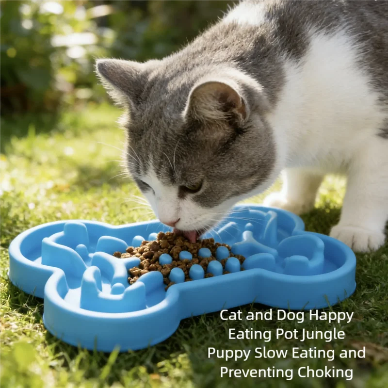 Pet Dog Bowl Healthy Soft rubber Slow Food Feeder Anti-Slip Anti-Gulping Choke travel bowl for Cat dog Food feeding slow feeder
