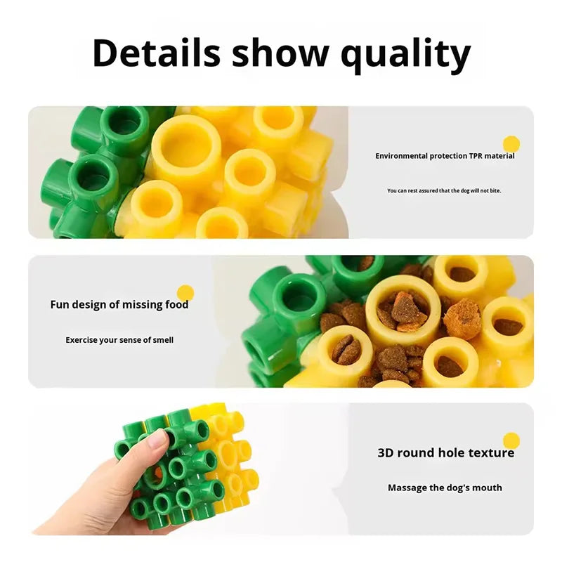 Interactive Dog Puzzle Toy Food Dispensing Toy Teeth Cleaning Durable Bite Resistant Chew Toy For Puppy Small Medium Large Dogs